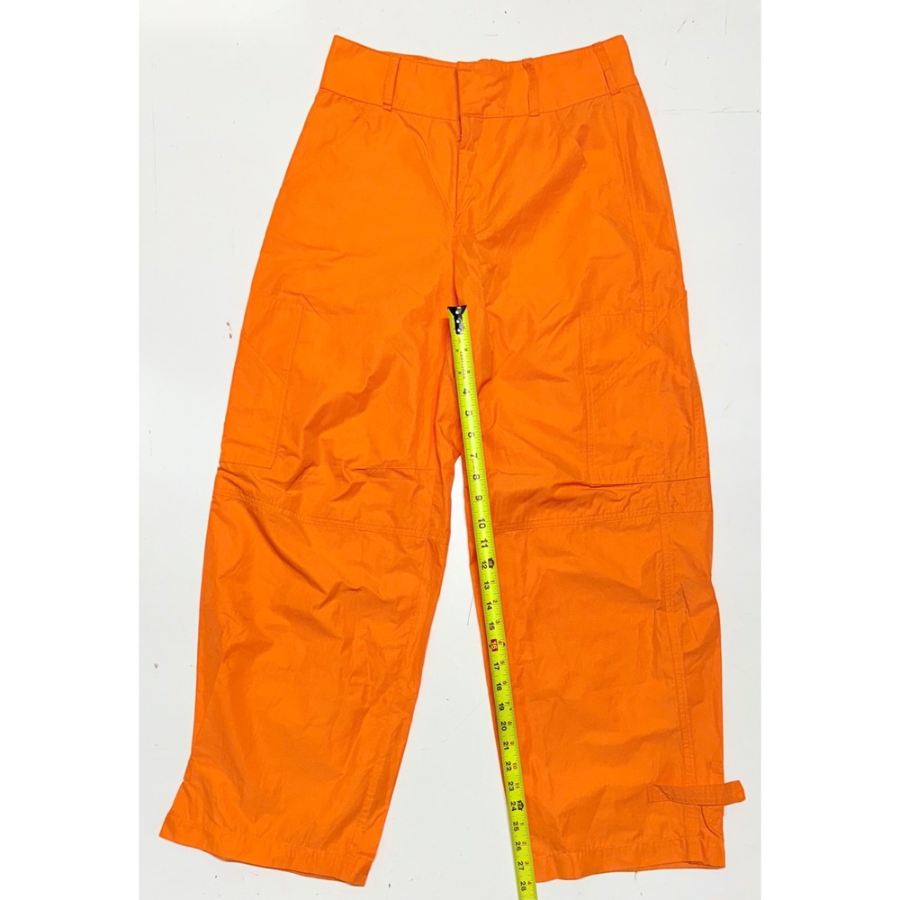 A.L.C. Orange Toby Cropped Wide Leg Cargo‎ Pants Women's Size 4 Bright Casual